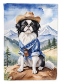 Japanese Chin Cowboy Welcome Garden Flag Mailbox Decorative Yard Banner Outside Patio Artwork for Flower Beds, Garden Size, Multicolor