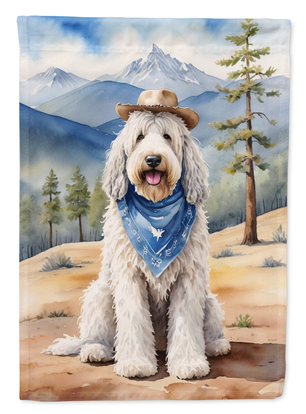 Komondor Cowboy Welcome Garden Flag Mailbox Decorative Yard Banner Outside Patio Artwork for Flower Beds, Garden Size, Multicolor