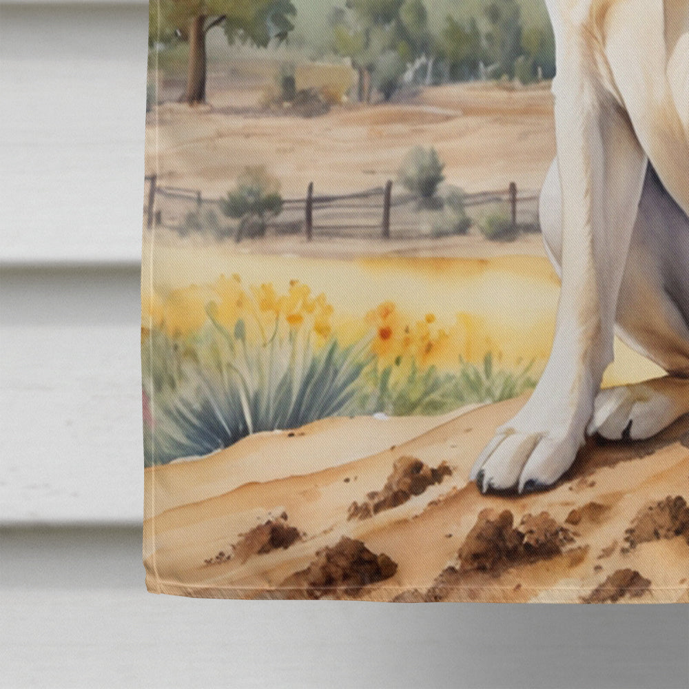 Labrador Retriever Cowboy Welcome House Flag 28x40 Porch Sleeve Pole Decorative Outside Yard Banner Artwork Wall Hanging, Polyester