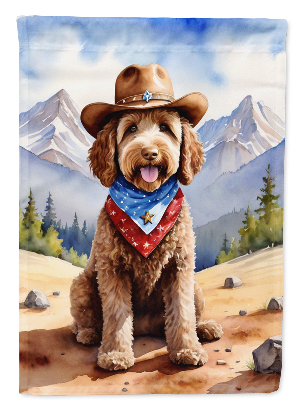 Labradoodle Cowboy Welcome Garden Flag Mailbox Decorative Yard Banner Outside Patio Artwork for Flower Beds, Garden Size, Multicolor