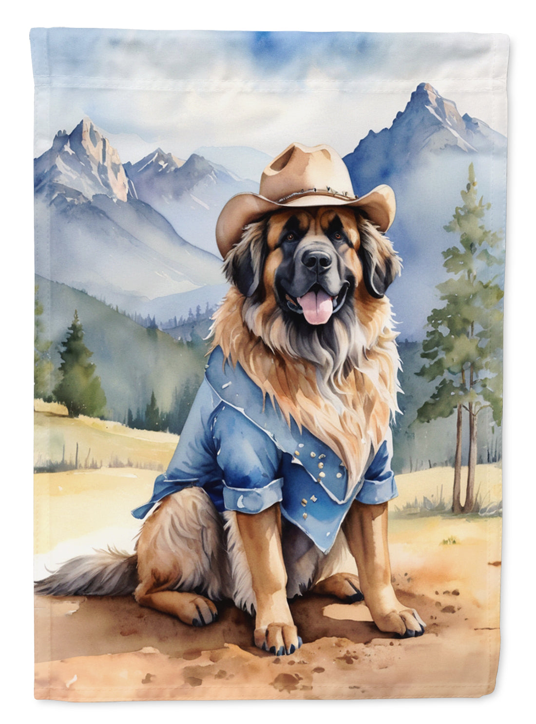 Leonberger Cowboy Welcome Garden Flag Mailbox Decorative Yard Banner Outside Patio Artwork for Flower Beds, Garden Size, Multicolor