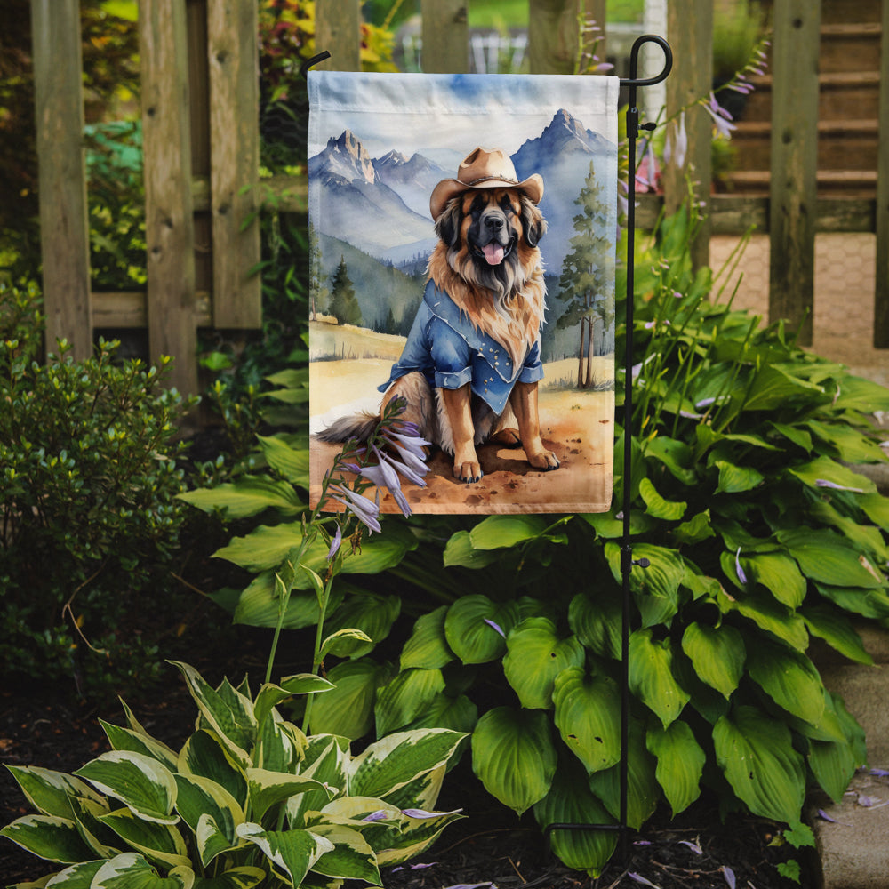 Leonberger Cowboy Welcome Garden Flag Mailbox Decorative Yard Banner Outside Patio Artwork for Flower Beds, Garden Size, Multicolor