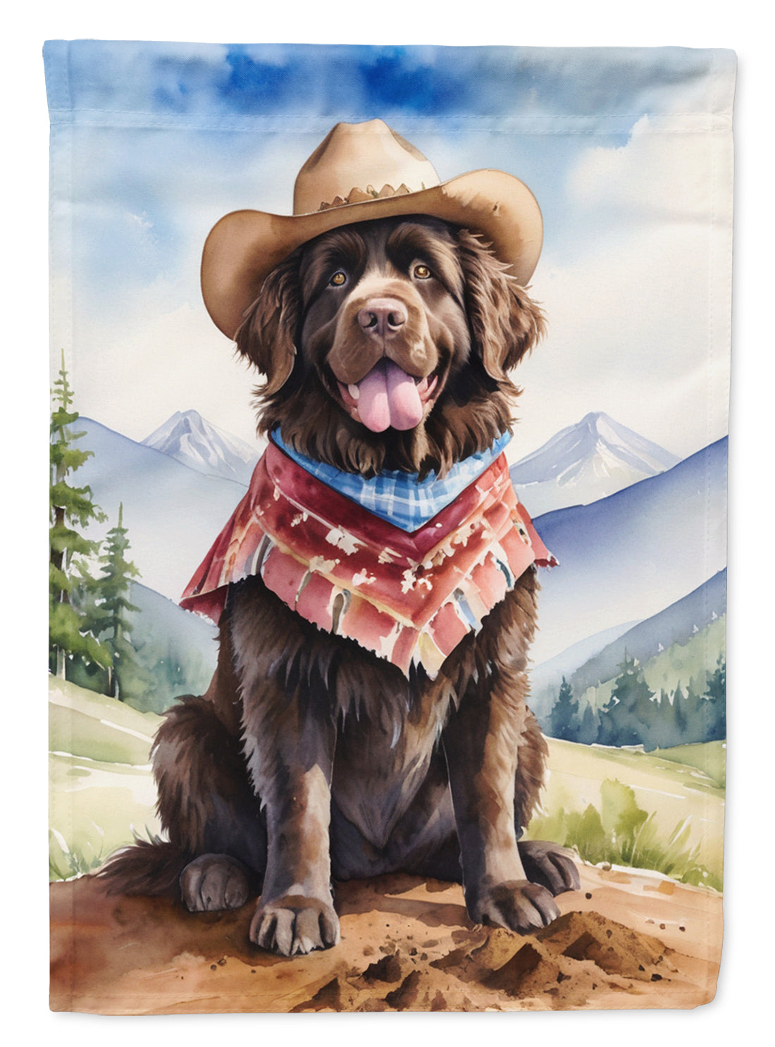Newfoundland Cowboy Welcome Garden Flag Mailbox Decorative Yard Banner Outside Patio Artwork for Flower Beds, Garden Size, Multicolor