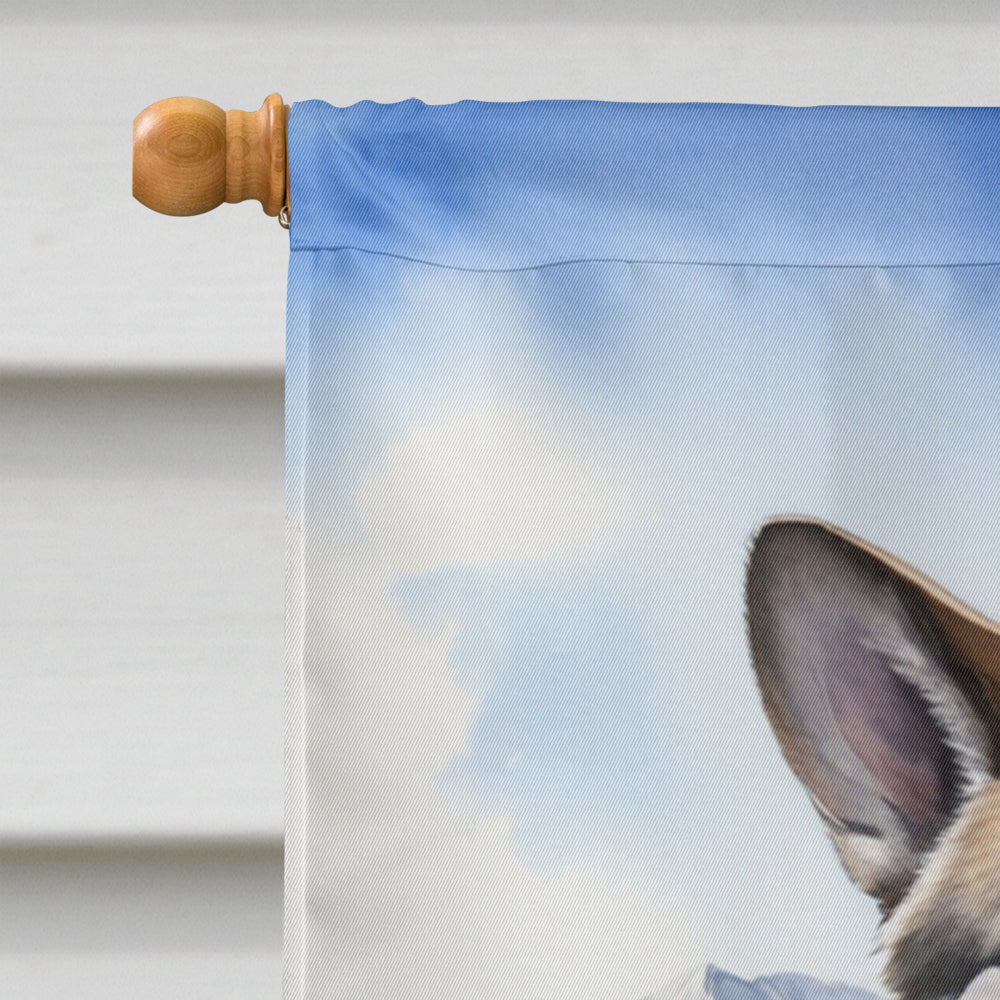 Norwegian Elkhound Cowboy Welcome House Flag 28x40 Porch Sleeve Pole Decorative Outside Yard Banner Artwork Wall Hanging, Polyester