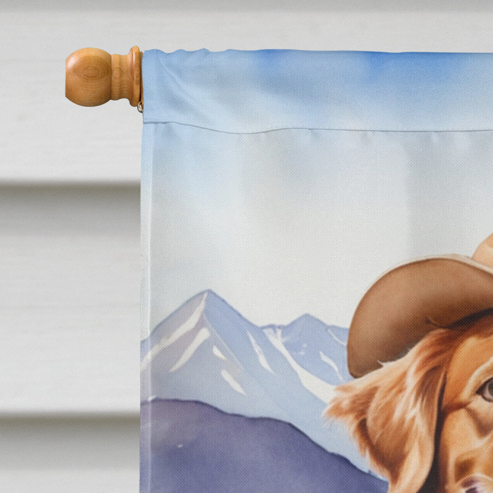 Nova Scotia Duck Tolling Retriever Cowboy Welcome House Flag 28x40 Porch Sleeve Pole Decorative Outside Yard Banner Artwork Wall Hanging, Polyester