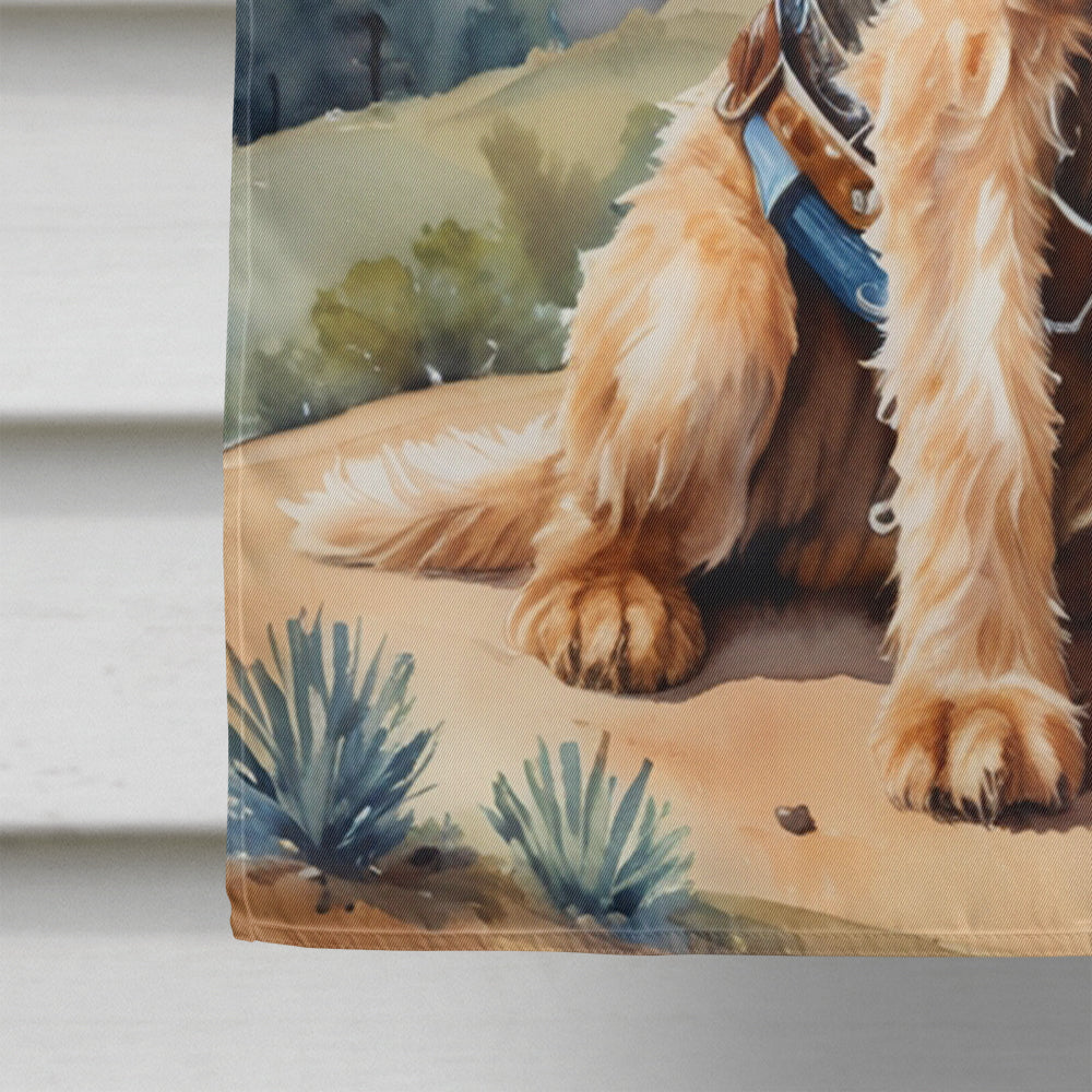 Otterhound Cowboy Welcome House Flag 28x40 Porch Sleeve Pole Decorative Outside Yard Banner Artwork Wall Hanging, Polyester