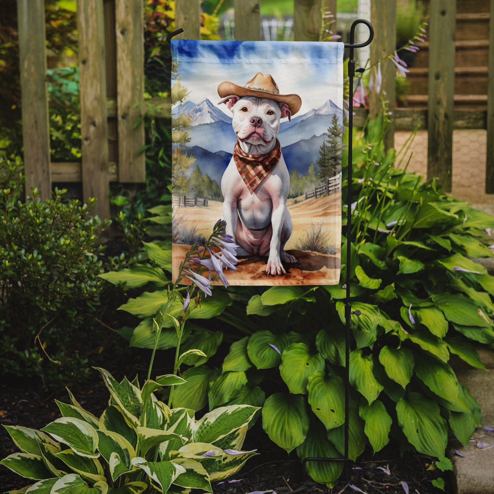Pit Bull Terrier Cowboy Welcome Garden Flag Mailbox Decorative Yard Banner Outside Patio Artwork for Flower Beds, Garden Size, Multicolor