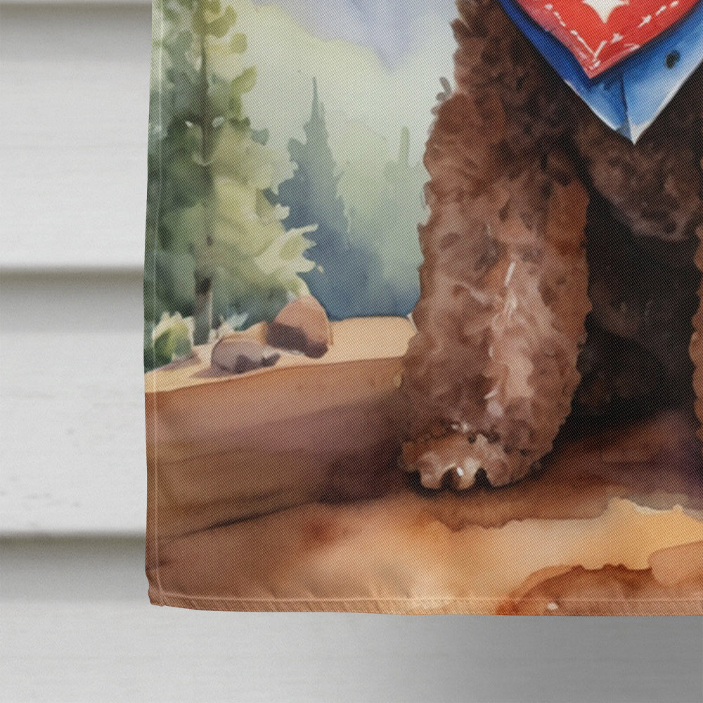 Poodle Cowboy Welcome House Flag 28x40 Porch Sleeve Pole Decorative Outside Yard Banner Artwork Wall Hanging, Polyester