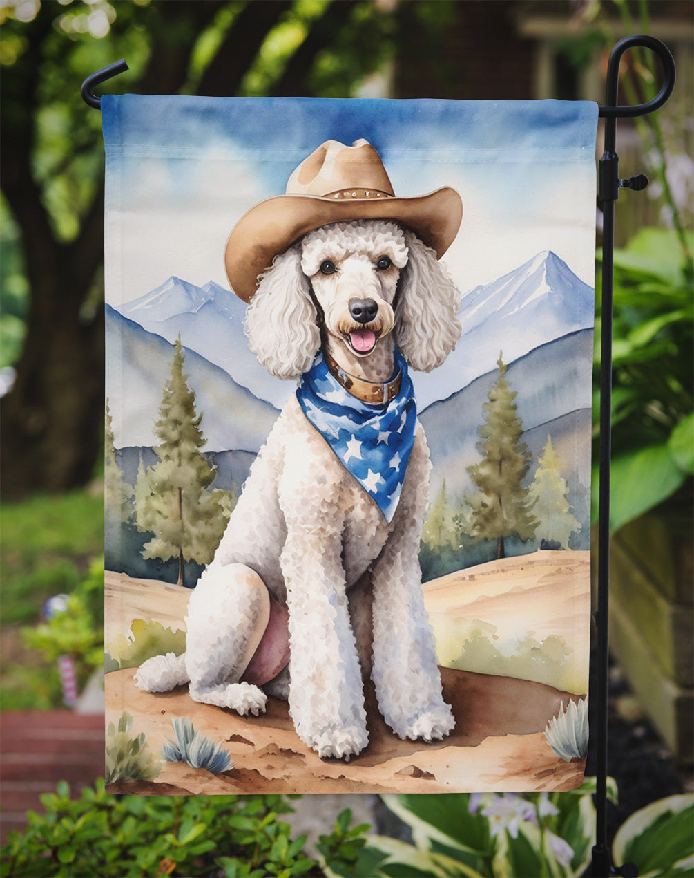 Poodle Cowboy Welcome Garden Flag Mailbox Decorative Yard Banner Outside Patio Artwork for Flower Beds, Garden Size, Multicolor