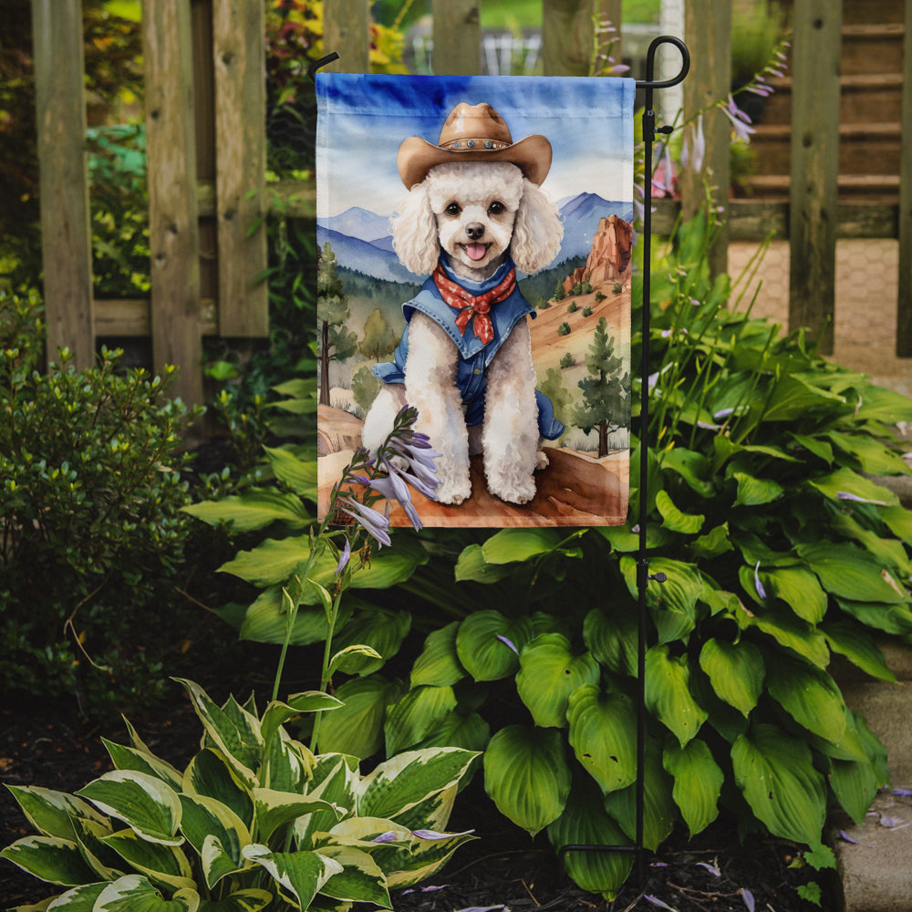 Poodle Cowboy Welcome Garden Flag Mailbox Decorative Yard Banner Outside Patio Artwork for Flower Beds, Garden Size, Multicolor