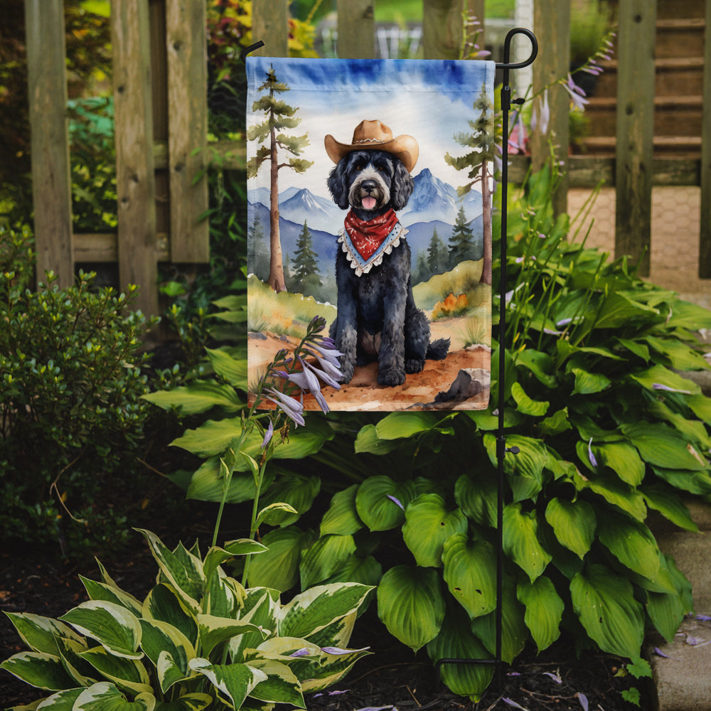 Portuguese Water Dog Cowboy Welcome Garden Flag Mailbox Decorative Yard Banner Outside Patio Artwork for Flower Beds, Garden Size, Multicolor
