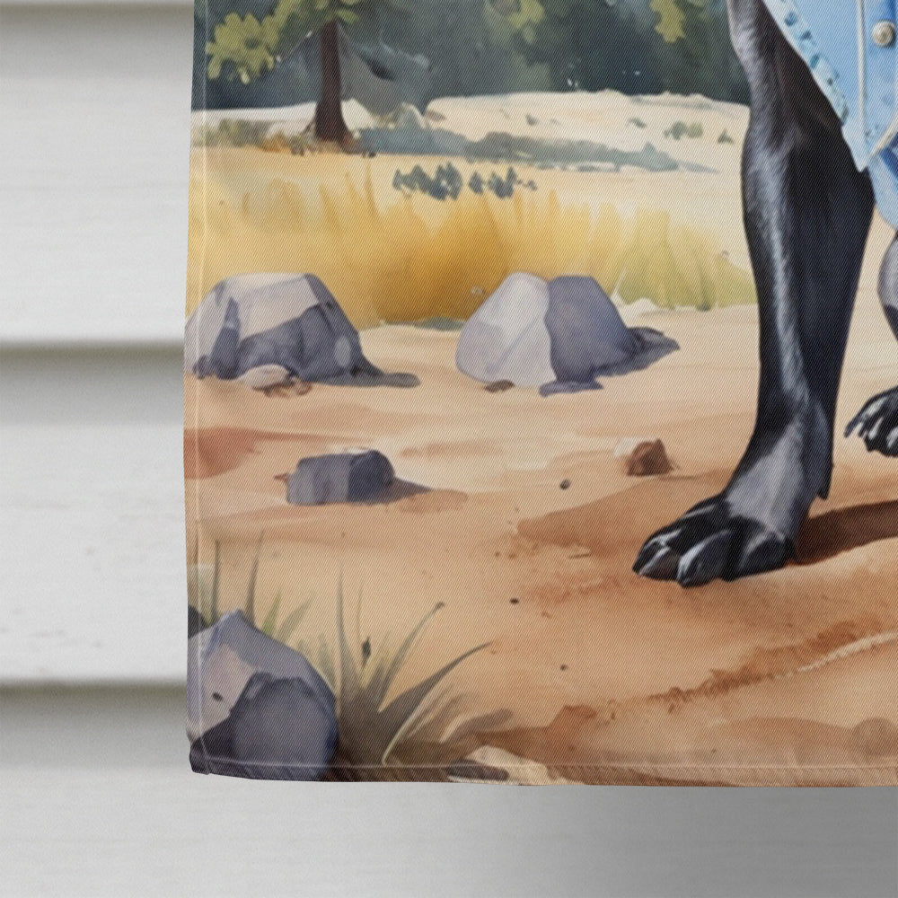 Pug Cowboy Welcome House Flag 28x40 Porch Sleeve Pole Decorative Outside Yard Banner Artwork Wall Hanging, Polyester