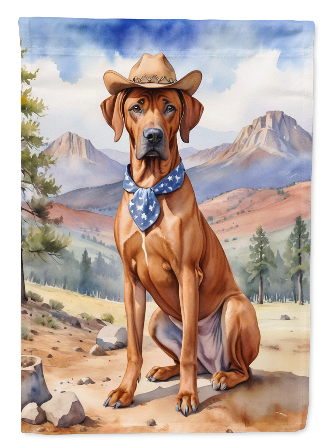 Rhodesian Ridgeback Cowboy Welcome Garden Flag Mailbox Decorative Yard Banner Outside Patio Artwork for Flower Beds, Garden Size, Multicolor
