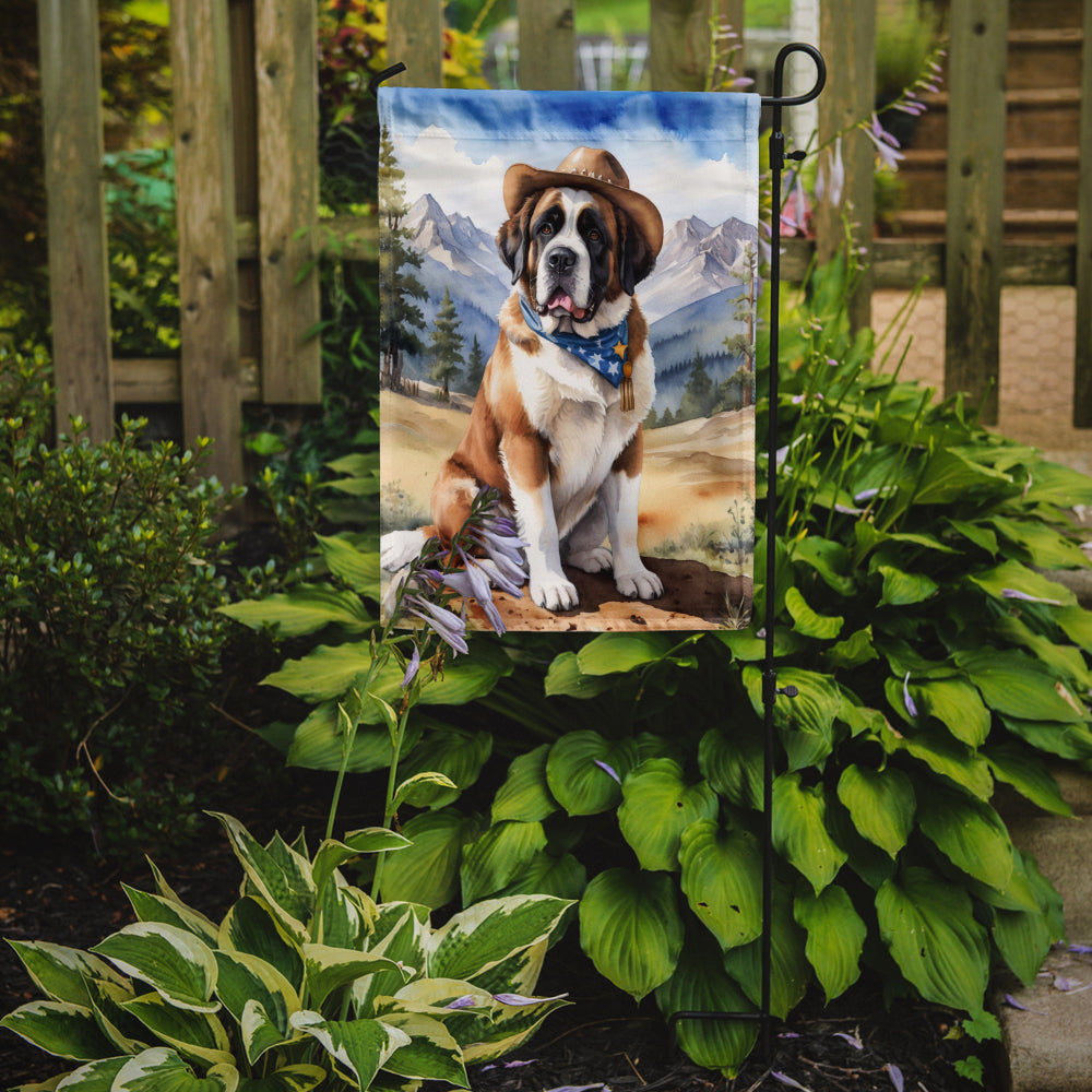 Saint Bernard Cowboy Welcome Garden Flag Mailbox Decorative Yard Banner Outside Patio Artwork for Flower Beds, Garden Size, Multicolor