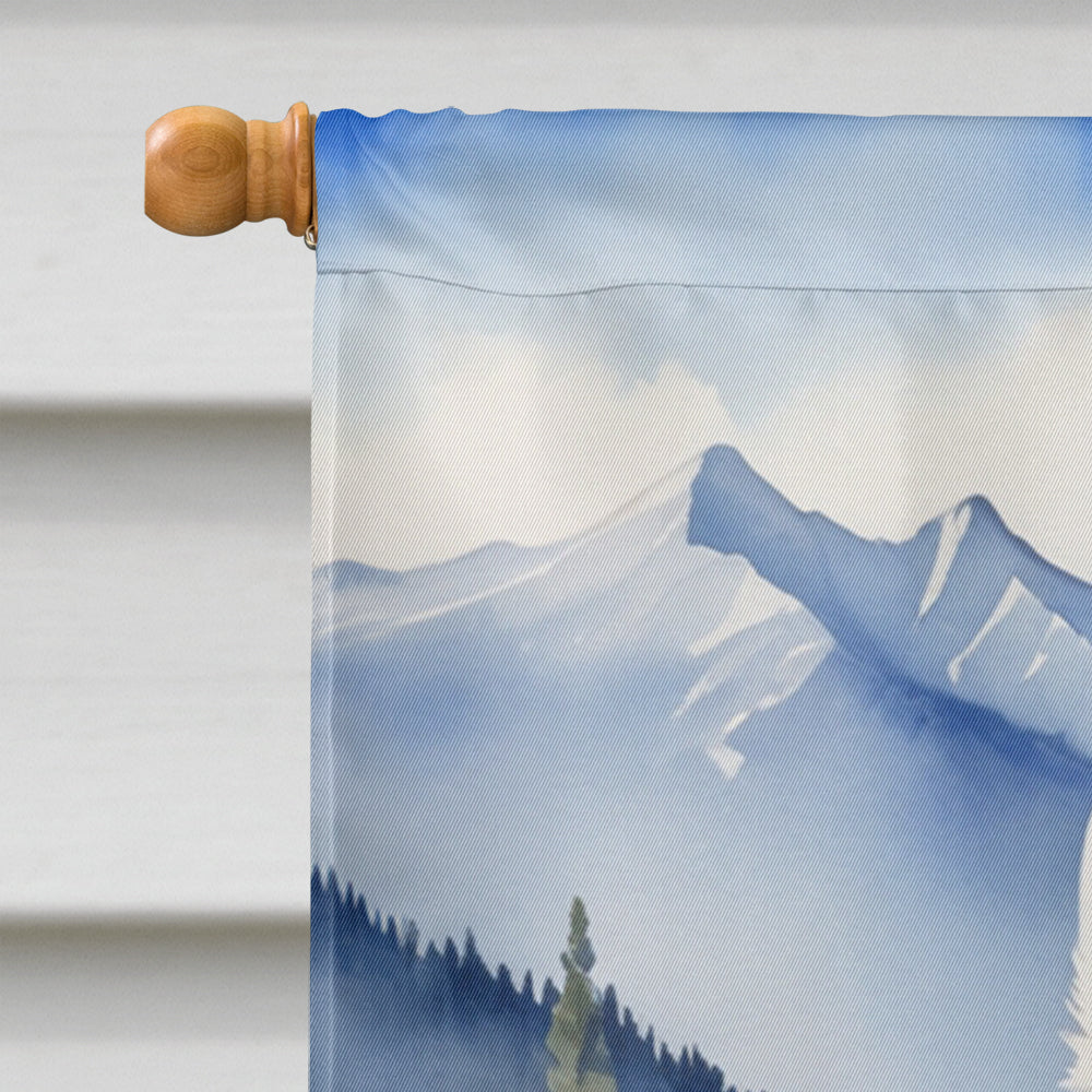 Samoyed Cowboy Welcome House Flag 28x40 Porch Sleeve Pole Decorative Outside Yard Banner Artwork Wall Hanging, Polyester