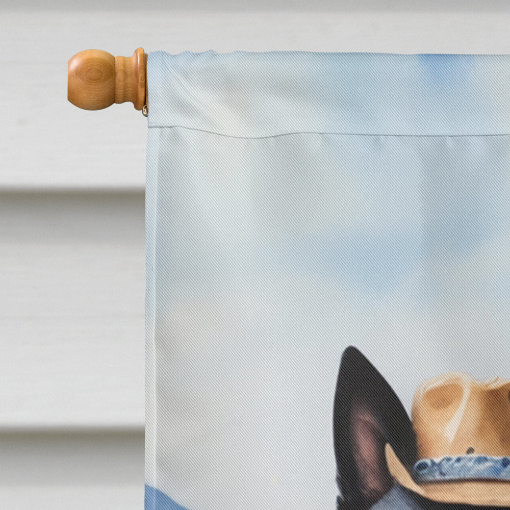 Schipperke Cowboy Welcome House Flag 28x40 Porch Sleeve Pole Decorative Outside Yard Banner Artwork Wall Hanging, Polyester