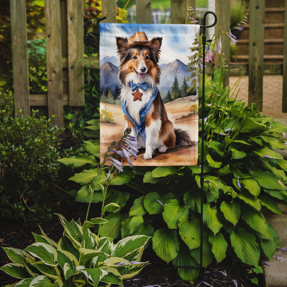Sheltie Cowboy Welcome Garden Flag Mailbox Decorative Yard Banner Outside Patio Artwork for Flower Beds, Garden Size, Multicolor