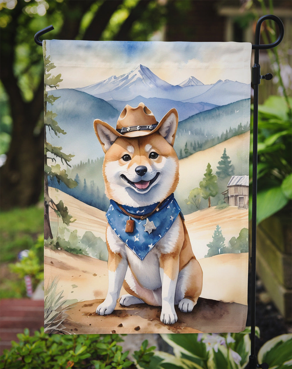 Shiba Inu Cowboy Welcome Garden Flag Mailbox Decorative Yard Banner Outside Patio Artwork for Flower Beds, Garden Size, Multicolor