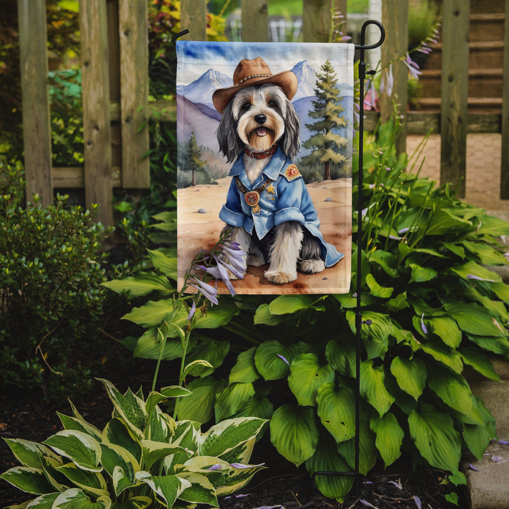 Tibetan Terrier Cowboy Welcome Garden Flag Mailbox Decorative Yard Banner Outside Patio Artwork for Flower Beds, Garden Size, Multicolor