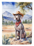 Weimaraner Cowboy Welcome House Flag 28x40 Porch Sleeve Pole Decorative Outside Yard Banner Artwork Wall Hanging, Polyester
