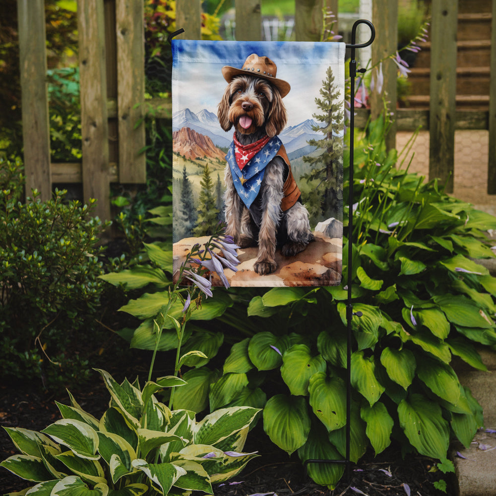 Wirehaired Pointing Griffon Cowboy Welcome Garden Flag Mailbox Decorative Yard Banner Outside Patio Artwork for Flower Beds, Garden Size, Multicolor