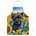 Affenpinscher in Sunflowers Apron Cooking Kitchen Server Baking Crafts Gardening for Adult Women Men, Unisex, Large, Multicolor