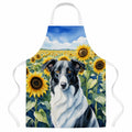 Borzoi in Sunflowers Apron Cooking Kitchen Server Baking Crafts Gardening for Adult Women Men, Unisex, Large, Multicolor