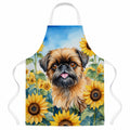 Brussels Griffon in Sunflowers Apron Cooking Kitchen Server Baking Crafts Gardening for Adult Women Men, Unisex, Large, Multicolor