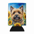 Cairn Terrier in Sunflowers Can or Bottle Hugger Cooler Sleeve for Standard 12 oz Cans, Insulated Foam Beer & Soda Can Hugger Reusable