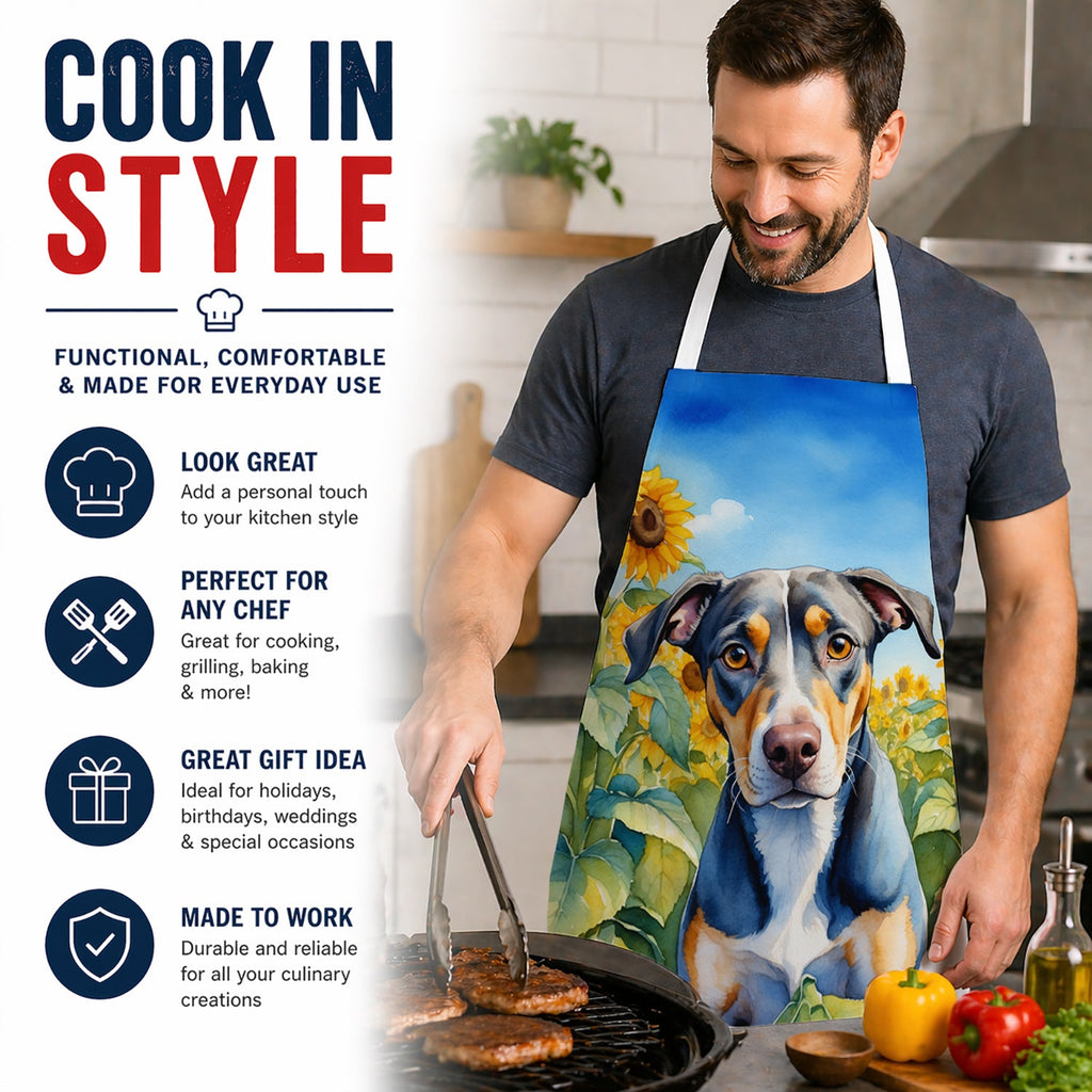 Catahoula in Sunflowers Apron Cooking Kitchen Server Baking Crafts Gardening for Adult Women Men, Unisex, Large, Multicolor