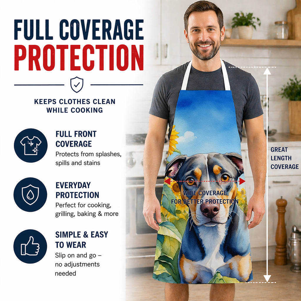 Catahoula in Sunflowers Apron Cooking Kitchen Server Baking Crafts Gardening for Adult Women Men, Unisex, Large, Multicolor