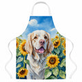 Clumber Spaniel in Sunflowers Apron Cooking Kitchen Server Baking Crafts Gardening for Adult Women Men, Unisex, Large, Multicolor