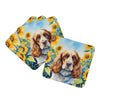 Cocker Spaniel in Sunflowers Foam Coasters Set of 4 Cup Coasters for Indoor Outdoor, Tabletop Protection, Anti Slip, Mouse pad Material