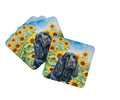 Cocker Spaniel in Sunflowers Foam Coasters Set of 4 Cup Coasters for Indoor Outdoor, Tabletop Protection, Anti Slip, Mouse pad Material