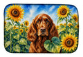 English Cocker Spaniel in Sunflowers Dish Drying Mat Absorbent Dish Drying Mat Pad for Kitchen Counter Dish Drainer Mat for Countertop, 14 x 21", Multicolor