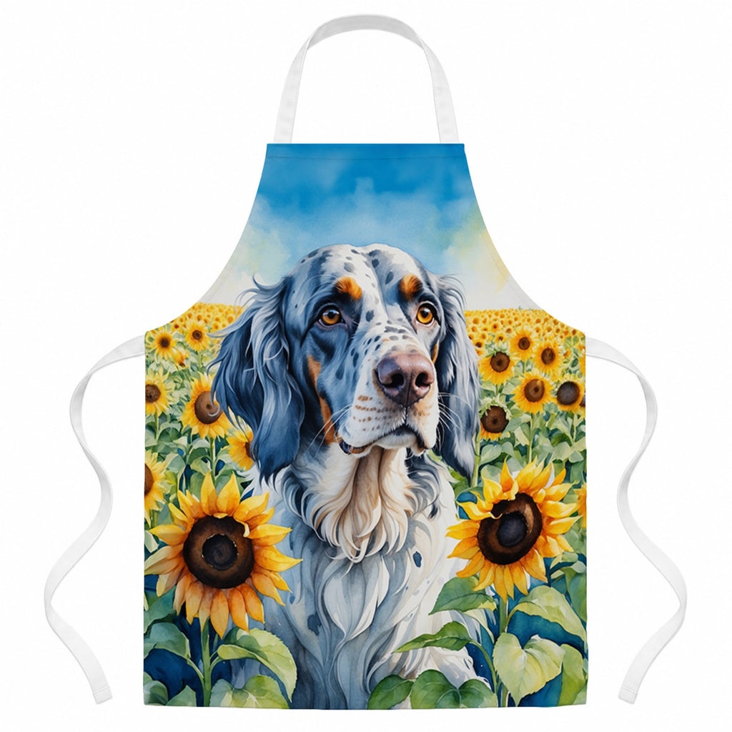 English Setter in Sunflowers Apron Cooking Kitchen Server Baking Crafts Gardening for Adult Women Men, Unisex, Large, Multicolor
