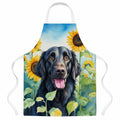 Flat-Coated Retriever in Sunflowers Apron Cooking Kitchen Server Baking Crafts Gardening for Adult Women Men, Unisex, Large, Multicolor