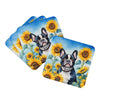French Bulldog in Sunflowers Foam Coasters Set of 4 Cup Coasters for Indoor Outdoor, Tabletop Protection, Anti Slip, Mouse pad Material