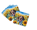 German Shorthaired Pointer in Sunflowers Foam Coasters Set of 4 Cup Coasters for Indoor Outdoor, Tabletop Protection, Anti Slip, Mouse pad Material