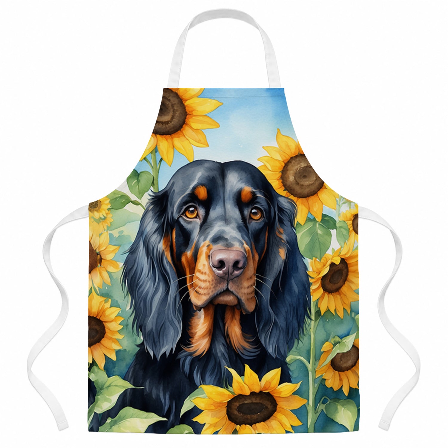 Gordon Setter in Sunflowers Apron Cooking Kitchen Server Baking Crafts Gardening for Adult Women Men, Unisex, Large, Multicolor
