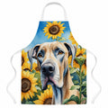 Great Dane in Sunflowers Apron Cooking Kitchen Server Baking Crafts Gardening for Adult Women Men, Unisex, Large, Multicolor