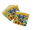 Manchester Terrier in Sunflowers Foam Coasters Set of 4 Cup Coasters for Indoor Outdoor, Tabletop Protection, Anti Slip, Mouse pad Material