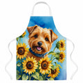 Norfolk Terrier in Sunflowers Apron Cooking Kitchen Server Baking Crafts Gardening for Adult Women Men, Unisex, Large, Multicolor