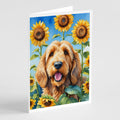 Otterhound in Sunflowers Greeting Cards Pack of 8 Blank Cards with Envelopes Whimsical A7 Size 5x7