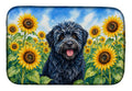 Puli in Sunflowers Dish Drying Mat Absorbent Dish Drying Mat Pad for Kitchen Counter Dish Drainer Mat for Countertop, 14 x 21", Multicolor