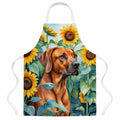 Rhodesian Ridgeback in Sunflowers Apron Cooking Kitchen Server Baking Crafts Gardening for Adult Women Men, Unisex, Large, Multicolor
