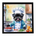 Affenpinscher The Chef Framed Metal Print Bathroom, Kitchen, Office, Home Decor Wall Art Ready to Hang, Square, 8X8