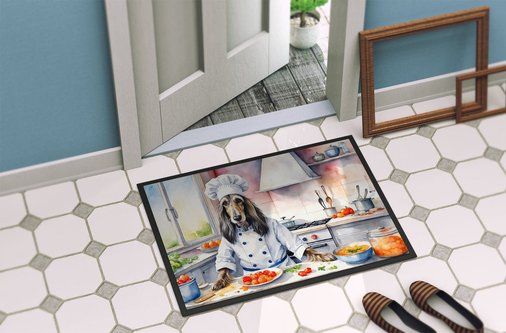 Afghan Hound The Chef Doormat Indoor Outdoor 24H X 36W Front Door Mat Rugs for Entryway, Non Slip Washable Low Pile,