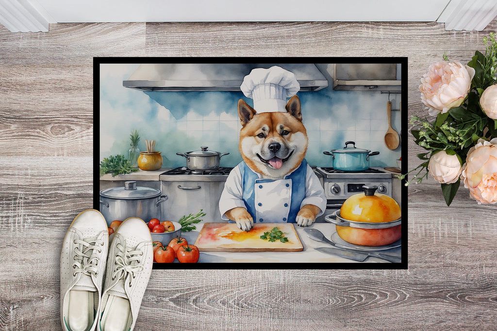 Akita The Chef Doormat Indoor Outdoor 18H X 27W Front Door Mat Rugs for Entryway, Non Slip Washable