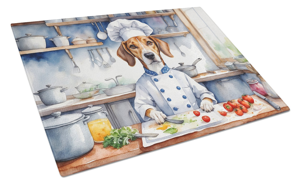 American Foxhound The Chef Cutting Board Tempered Glass Kitchen Cutting Surface, Heat Resistant Chopping, Non-Slip Feet, Food Prep & Serving